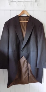 mens WILVORST BROWN WOOLBLEND FORMAL FULL LENGTH MORNING SUIT JACKET SIZE 56"R - Picture 1 of 12