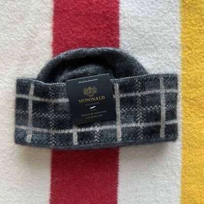 NUEVO Sombrero a Cuadros McDonald Merino Mezcla de Zarigüeya Tartán Nuevo con Etiquetas $99 Foto 1 de 4
