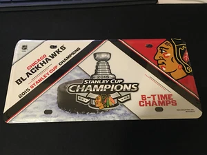 Placa de metal de los Chicago Blackhawks 2015 con licencia de la NHL Stanley Cup - Imagen 1 de 2