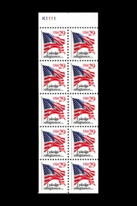 USA 1993 BANDIERA PEGNO ALLEGANZA ROSSO #2594A LIBRETTO PANNELLO MNH - Foto 1 di 1
