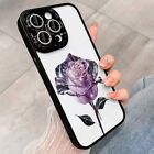 For Iphone 15 14 13 12 Pro Max 11 Glitter Rose Shockproof Clear Phone Case Cover