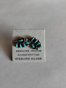 Echte indische handgefertigte Ohrringe Sterlingsilber und Türkis (2 Paar) - Bild 1 von 2