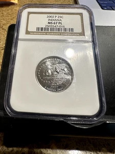 2002 P Indiana Statehood Quarter NGC MS 67 PL - Picture 1 of 2