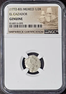 (1772-83) Spain Mexico Silver 1/2 Real El Cazador NGC Genuine - ✪COINGIANTS✪ - Picture 1 of 2