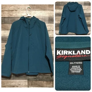 Kirkland Signature Softshell Hooded Jacket Women’s XXL Teal Full Zip Stretch - Picture 1 of 10