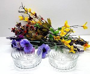 Lot of 2 Vintage Arcoroc France Starburst Diamond Glass Bowls 5" Salad Dessert - Picture 1 of 7