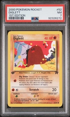 2000 Pokemon Team Rocket 1st Edition Diglett 52/82 PSA 7 Mint - Image 1 of 2