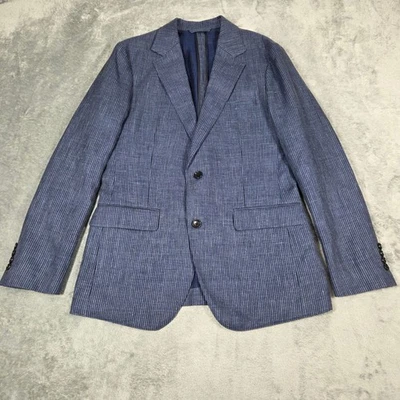 Bonobos Sport Coat 38R Slim Fit Bottoli Italian Linen Cotton Blue Striped Blazer - Image 1 of 4