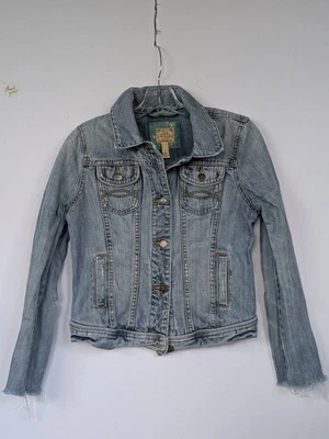 Chaqueta vaquera envejecida con botones talla L vintage de Abercrombie Fitch 92 para mujer Foto 1 de 4