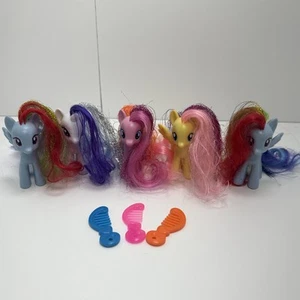 MLP G4 Brushable Tinsel Hair Rainbow Dash Twilight Sparkle Pinkie Pie Rarity LOT - Picture 1 of 24