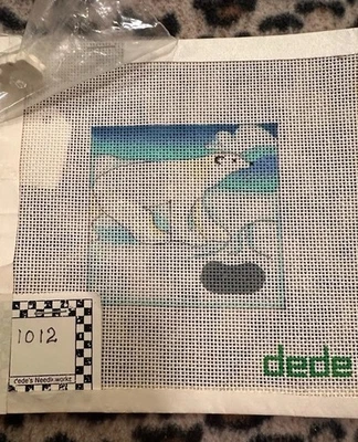 Dede Designs Needlepoint canvas Polar Bear w/ 3-D cubs to be appliquéd. - Image 1 of 2