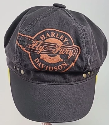 Gorra Harley Davidson Fly the Fury para mujer Newsboy gancho/bucle OSFM gris naranja Foto 1 de 4