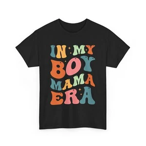 In My Boy Mama Era T-Shirt, Fun Groovy Boy Mom Tee, Trendy Cute Mother's - Picture 1 of 15