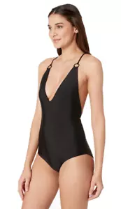 MIKOH SWIMWEAR Women's Black Huli One-Piece Swimsuit L18019 Size Medium - Picture 1 of 3