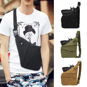 Tactical Chest Sling Pistol Bag Concealed Carry Handgun Crossbody Pack Holster - Picture 1 of 25