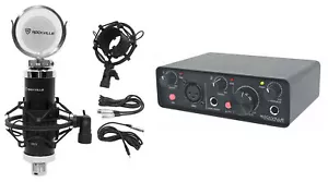 Rockville R-TRACK SOLO 24Bit 192Khz Recording USB C Audio Interface+Studio Mic - Picture 1 of 12