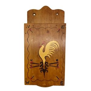 Vintage Redbird Line Wall Rooster Knife Block Hand Painted Weather Vane Compass - Picture 1 of 18