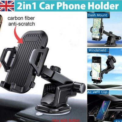 360 In Car Mobile Phone Holder Dashboard Suction Home Universal Mount Windscreen - Image 1 of 4