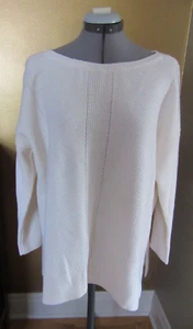Eileen Fisher 100% Extra Fine Merino Wool Knit Tunic Sweater in Cream Size M - Bild 1 von 6
