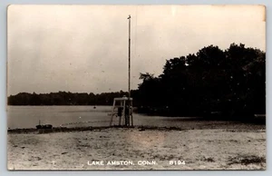 RPPC Lake Amston Beach, Lake Amston, Connecticut 1950s Postcard - Picture 1 of 6
