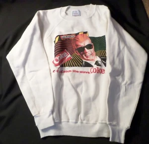 Max Headroom Coke Catch The Wave Sweatshirt M measurements Coca Cola Made in USA - Picture 1 of 7
