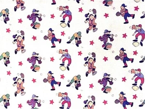 Jungen Little League Cartoon Baseball 100 % Baumwollstoff Meterware - Bild 1 von 2