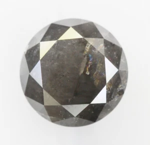 1.05 CT 6.30 MM Natural Loose Grey Salt and Pepper Round Brilliant cut Diamond - Picture 1 of 10