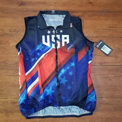 Chaleco cortavientos Zoot para mujer mediano limitado equipo EE. UU. chaleco rojo blanco azul M Foto 1 de 4