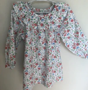 LITTLE ENGLISH Floral L/S Woven Blouse - Woodland Animal Print - Size 7 - Picture 1 of 5