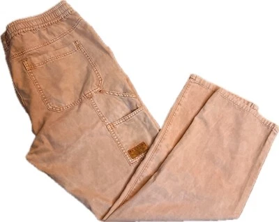 Pantalones de carpintero PacSun para hombre L Pull On Bowen sarga recto salmón cordón Foto 1 de 4