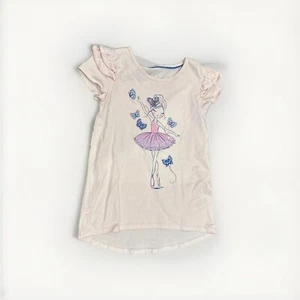 Cynthia Rowley Ballerina girls sz  8 Ruffle tee short sleeve top Pink - Picture 1 of 4