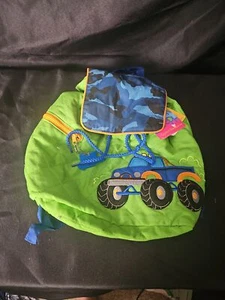 NWT Stephen Joseph Boys Quilted Green Camo Vehicle Backpack - Picture 1 of 7