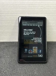 WORKS! Amazon Kindle Fire 1st Gen 7" Screen Wi-Fi Black Model DO1400 - Picture 1 of 6