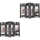 2 Pieces Chinese Panel Screen Folding Divider Small