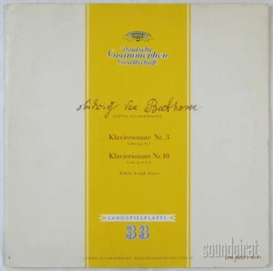 WILHELM KEMPFF BEETHOVEN PIANO SONATAS NOS. 3 & 10 DGG ED.1 TULIP LPM 18079 VG+ - Bild 1 von 3