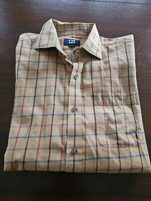 Cutter & Buck Men's Long Sleeve Button Down Shirt Sz L Tartan Orange Gold Plaid - Image 1 of 4