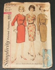 Simplicity 4566 Sewing Pattern Dress Career Vintage 1962 Complete Cut Size 16.5