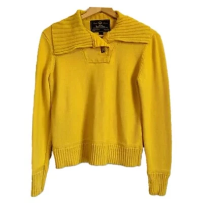 Ralph Lauren LRL черный ярлык женщин свитер большой желтый шаль воротник ретро - Изображение 1 из 4