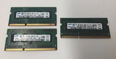 Samsung 6GB (3x2GB) 1Rx8 PC3-10600S-09-10-ZZZ DDR3 Laptop Memory - Image 1 of 4