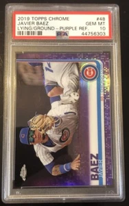 Topps Chrome Purple Refractor 2019 Javier Baez #’d 063/299! PSA 10 Pop 3! - Imagen 1 de 2