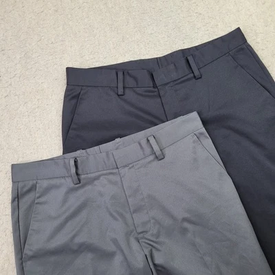 Lote de 2 Pantalones de Golf Ashworth Para Hombre 32x34 Negro Gris Rendimiento Chino Flex Foto 1 de 4