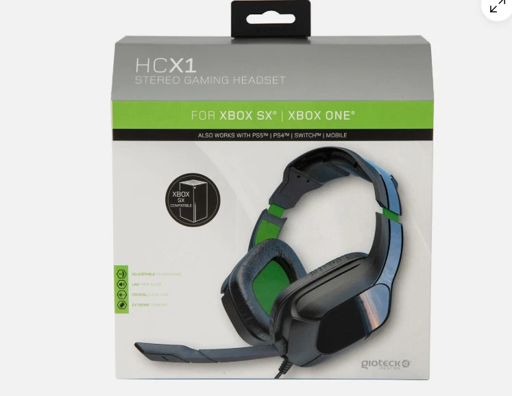 Gioteck HCX1 Wired Stereo Gaming Headset - Black/Green - Image 1 of 1