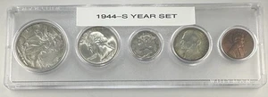 1944-S 5-Coin Year Set – AU – Luster & Rainbow Toning – Whitman Case - Picture 1 of 6
