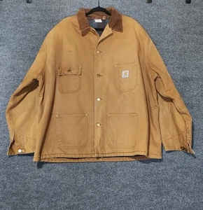 Carhartt Jacket Mens Size 54 Blanket Lined Chore Coat Made in USA Brown 6BLC - Picture 1 of 18