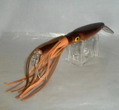 Calamar Hula Fred Arbogast de colección 11" marrón escala Foto 1 de 2