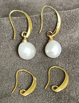 GOLD PLATED  EARRING BLANKS, HOOKED ($14 for 10 Pairs = $1.40 per pair)  - image 1 of 4