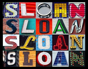 Póster con nombre SLOAN con fotos de letras de signo reales - Imagen 1 de 1