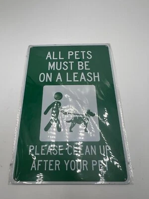 CANTIDAD 11 Monifith Todas las mascotas deben estar con correa Mascota Perro Letrero 12' X 8" Verde Foto 1 de 4