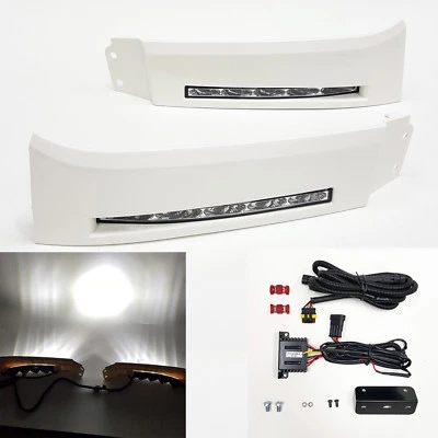 Luz antiniebla LED incorporada para Toyota Tundra Sequoia 2007-2013 con bisel de cable BLANCO Foto 1 de 4
