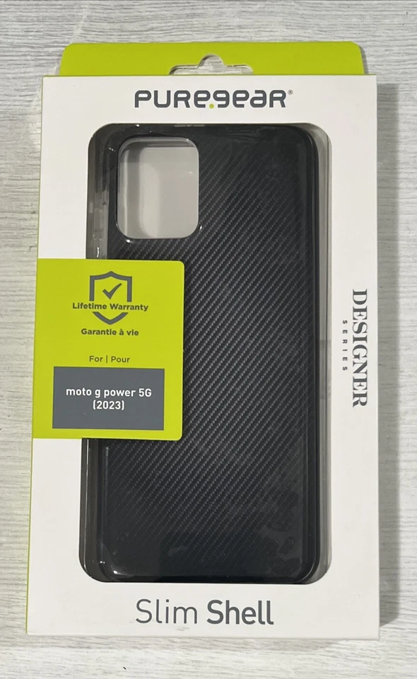 Funda de teléfono Pure Gear delgada para Moto G Power 5G (2023) negra fibra de carbono Foto 1 de 1